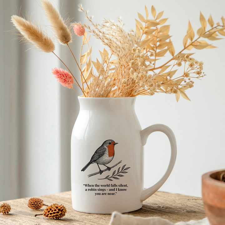 Personalised Vase - When a Robin Sings
