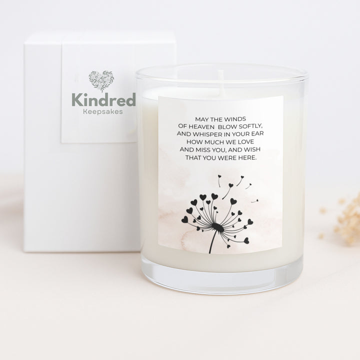 Memorial Candle Gift - May The Winds of Heaven Blow Softly