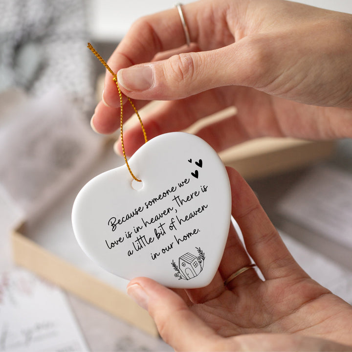 Heart Ceramic Keepsake - Because Someone We Love Is In Heaven