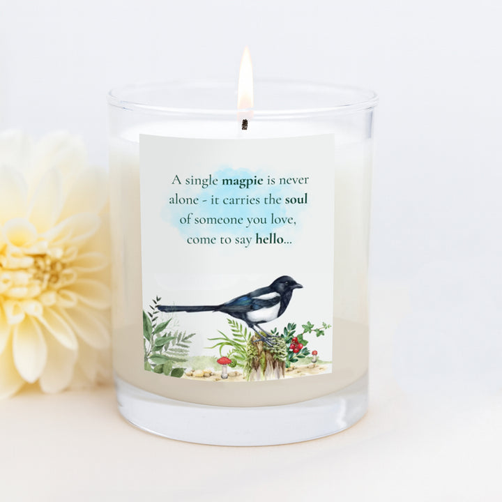 A Magpie is Never Alone Remembrance Candle Gift