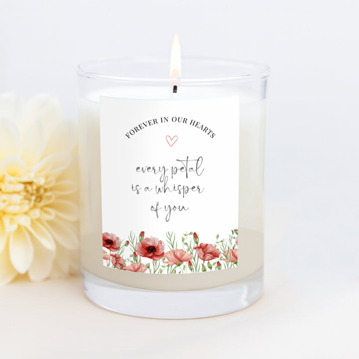 Memorial Candle Gift - Poppy Flowers