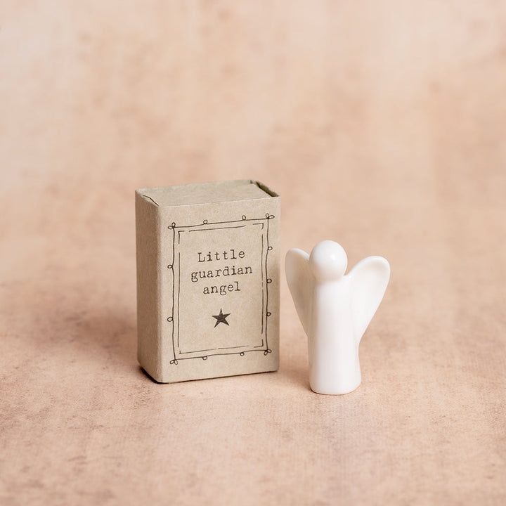 Ceramic Guardian Angel in Matchbox
