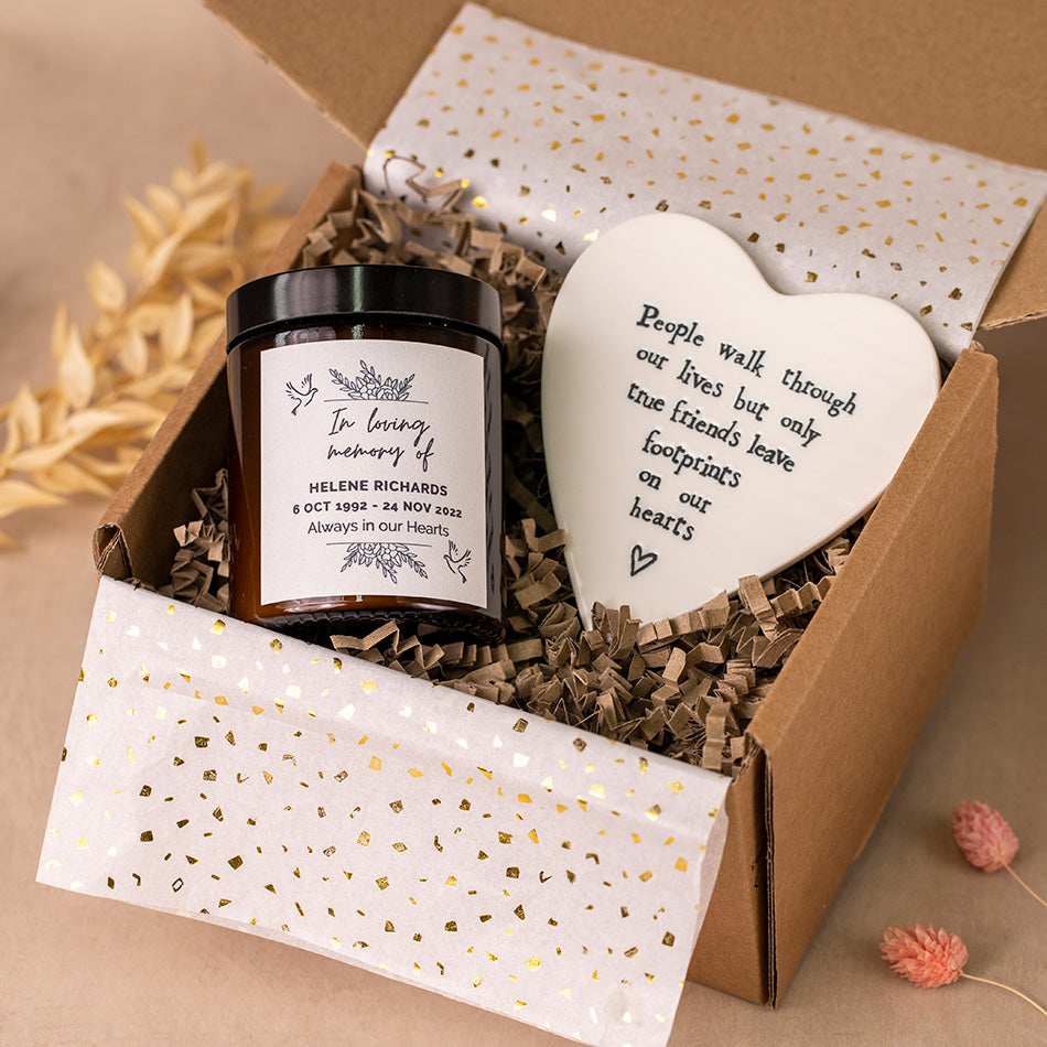Sympathy Gifts- Personalised Candle Gift Box to Express Condolences ...